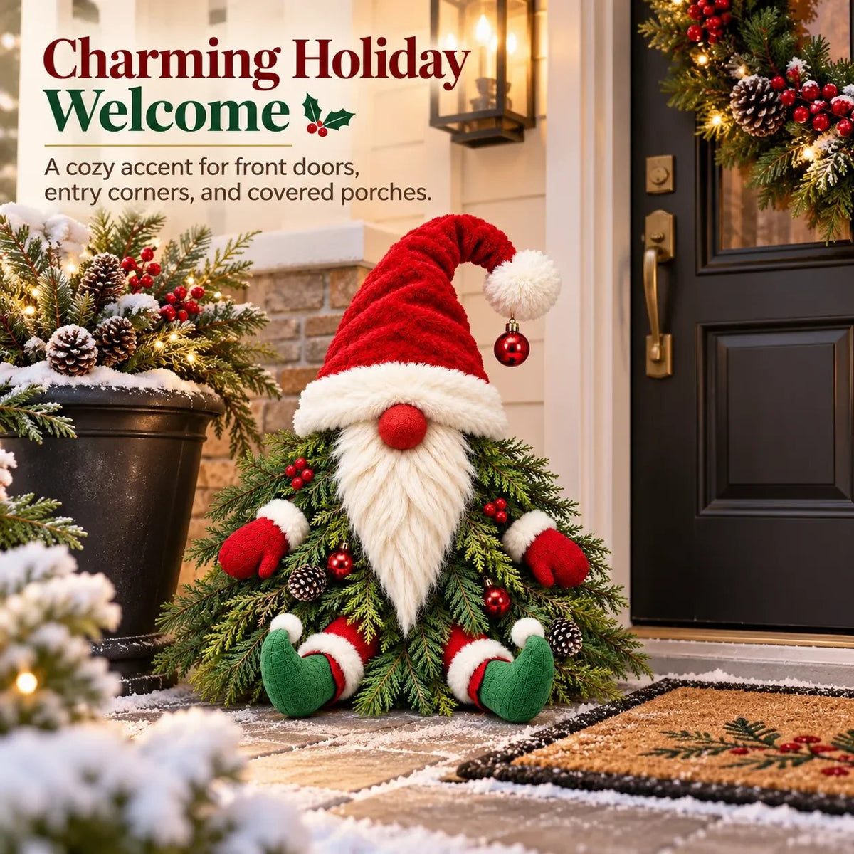 🔥HOT SALE🔥Sitting Christmas Evergreen Gnome Decor