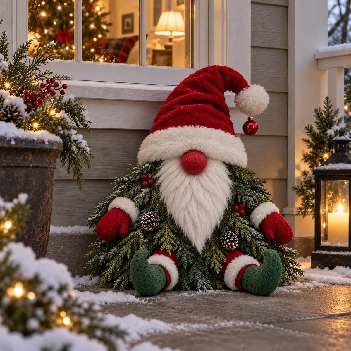 🔥HOT SALE🔥Sitting Christmas Evergreen Gnome Decor