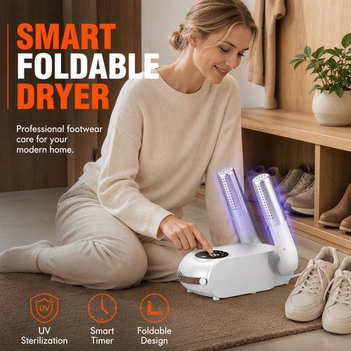 👟Foldable shoe dryer with smart timer and UV light